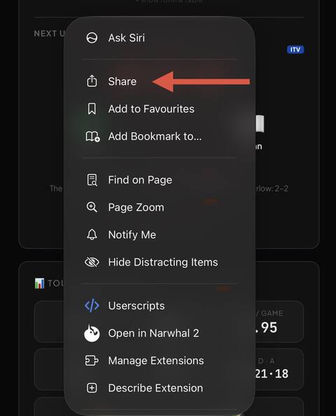Step 2 — tap Share