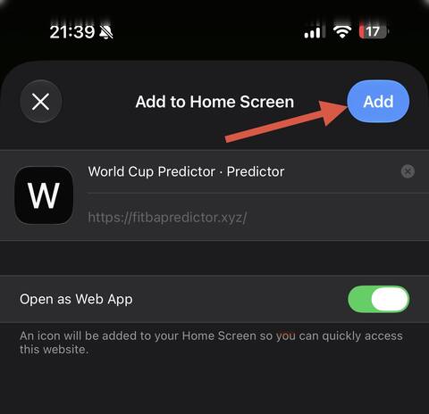 Step 5 — tap Add